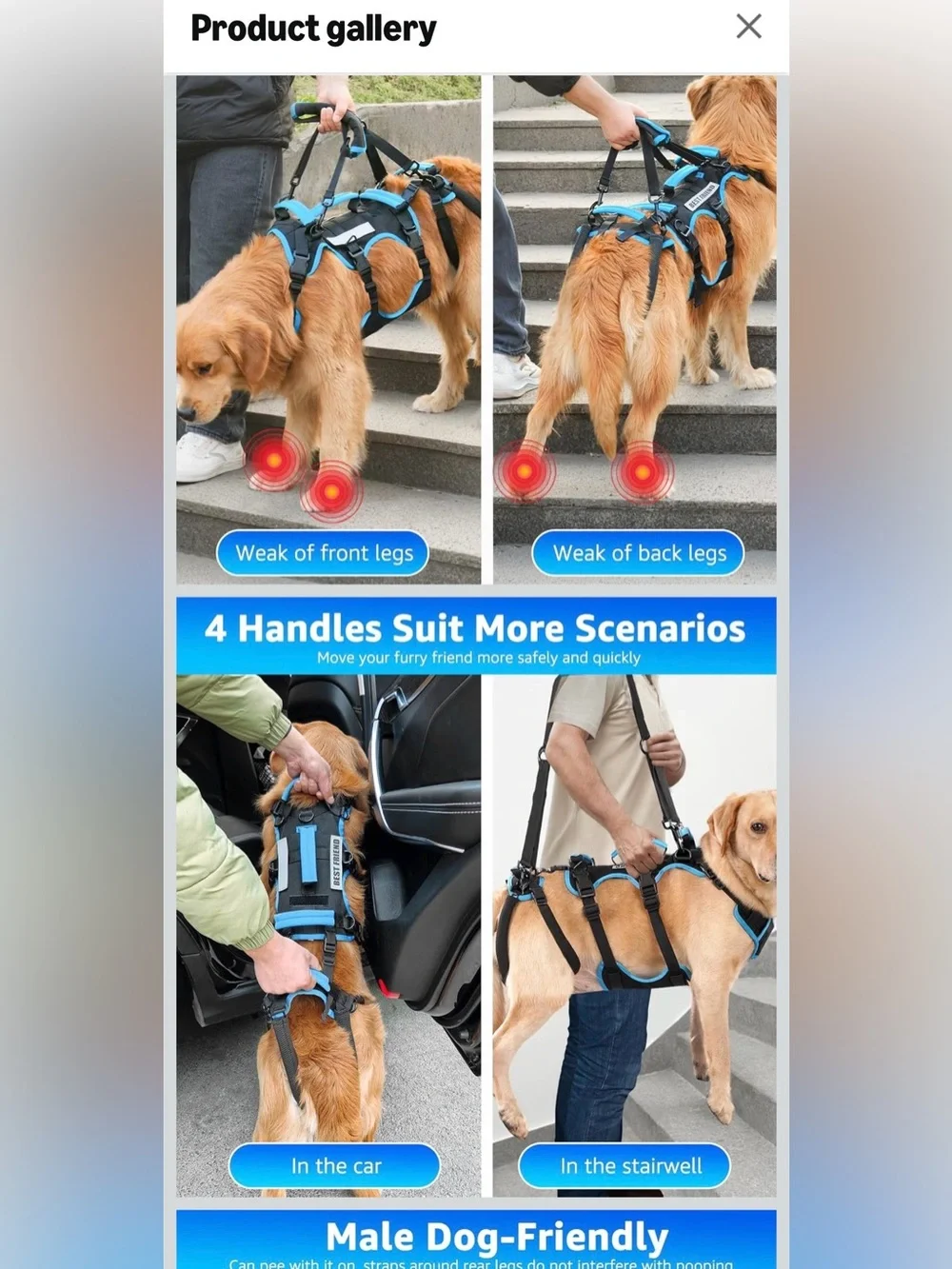 Lafoty Dog Lift Harness - Medium - (Large) Never Used. New w/box & instructions